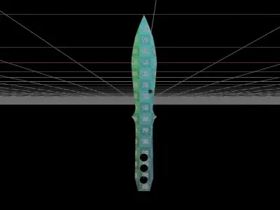 Throwin Knife Low-poly 3D model