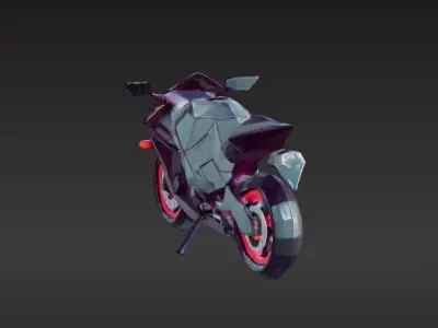 Low-Poly Motorcycle Low-poly 3D model