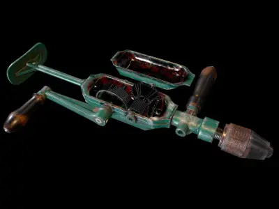 Drill game ready and pbr texture Low-poly 3D model