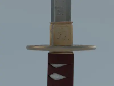 Katana Sword Low-poly 3D model 3