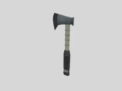 low poly military axe Low-poly 3D model