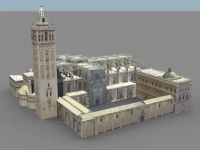 Spanish Cathedral Low-poly 3D model