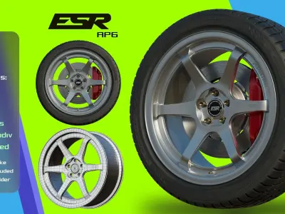 Top 10 best selling car rims Vol1 Low-poly 3D model