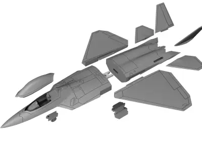 STL FILES OF SCALE MODEL F-22 RAPTOR Scale 1-72 3D print model