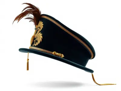 Ornate Military Hat D Model Pack Low-poly 3D model