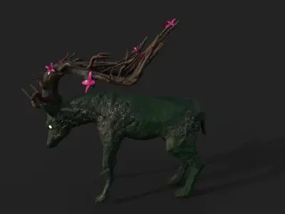 Fantastic Deer  Mystic Low-poly 3D model