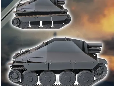15 cm sIG 332 Sf auf Jagdpanzer 38t - miniatures tabletop scener 3D print model