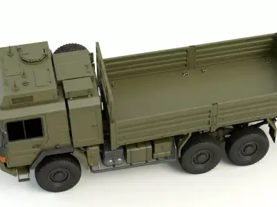 Off Road Logistics Flatbed Truck 3D model