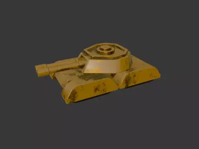 Low Poly Battle Tank for Games 3D model