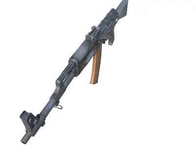 14-AK-47-gun model 3d game ready model Low-poly 3D model Low-poly 3D model