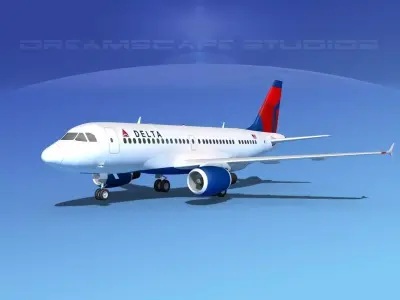 Airbus A319 Delta 3D model