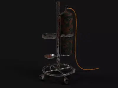 Old Gas Cylinder Game Ready Low-poly 3D model