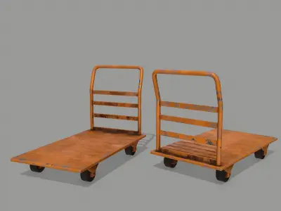 Trolley hand truck Low-poly 3D model shop