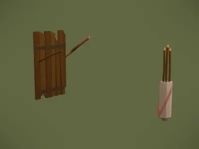 Simple stylized low poly weapon set lvl 1 Free low-poly 3D model
