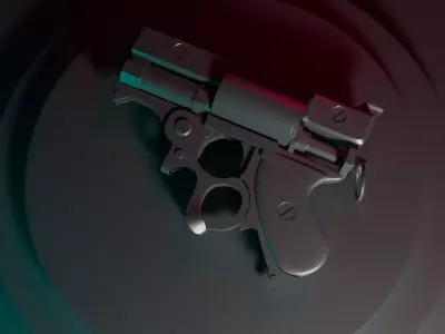 Steampunk Revolver Gun 3D model