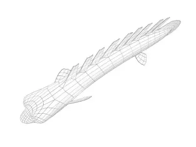 Barred Bichir Fish Cartoon Animated Low-poly 3D model