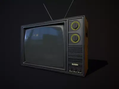 Old Retro TV Low-poly 3D model