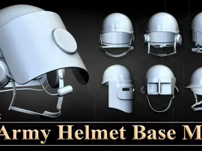 17 Army Helmet Base Mesh  Low-poly 3D model