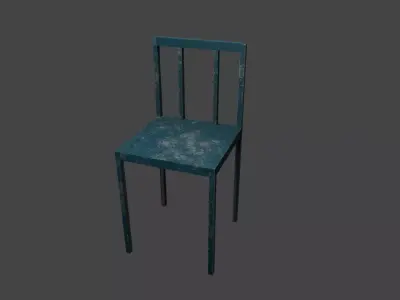 Old Metal Chair Realistic Vintage Industrial Prop Low-poly 3D model