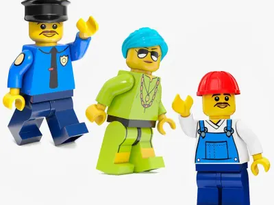 LEGO Minifigures Rigged for Cinema 4D Collection 2 3D model