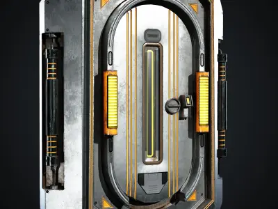 15 Scifi Doors Game Ready Low-poly 3D model