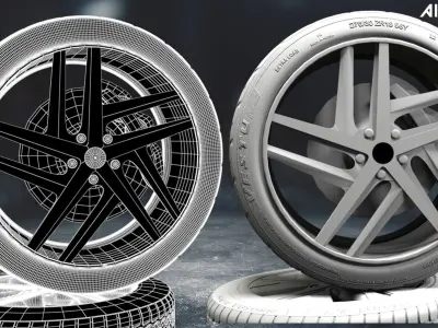 range rover jaguar car tyre 3D model