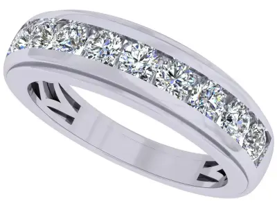 Round Diamond Channel set Band 3D print model purchase