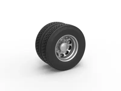 Rear custom wheel of semi truck Version 4 Scale 1 to 25 3D print model