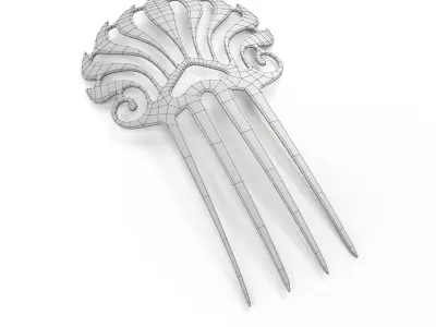 Hairbroochs steampunk hair comb Free 3D model