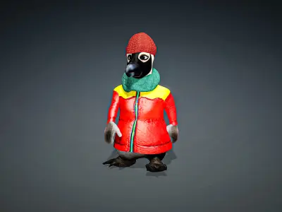 High Quality Cartoon Penguin Low-poly 3D model