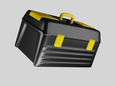 Black plastic box for instruments  3D model