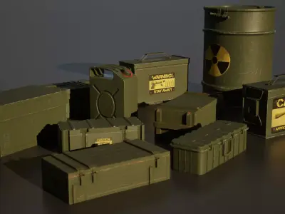 Military Crates Game Ready Low-poly 3D model