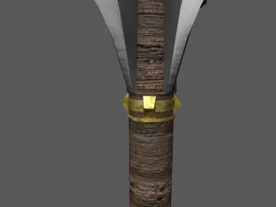 Spear sword with gold handle Low-poly 3D model