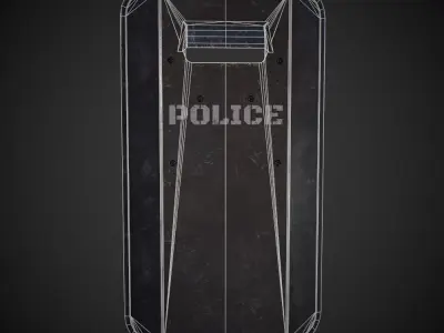 Riot Shield Low-poly 3D model purchase