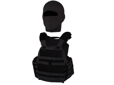 Bulletproof Vest and Mask 3D Model Free 3D model purchase