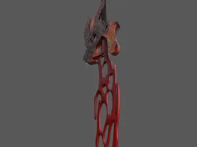 Dragon Flame Sword Low Poly Low-poly 3D model