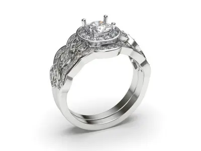 solitaire with ring sizes  8 part S92 3D print model
