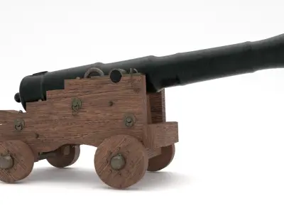 Old Naval Cannon 3D model