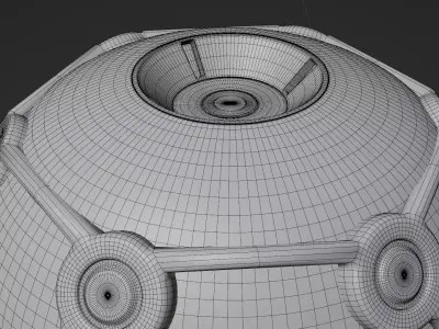 Sci-Fi Bomb Sphere Animated Green to Red Game Ready Low-poly 3D model