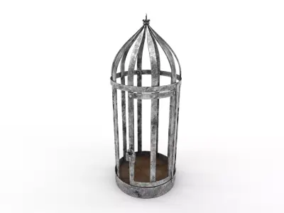 Metallic prison cage 2 Low-poly 3D model