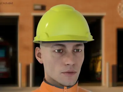 Construction Safety Helmet Yellow 3D model