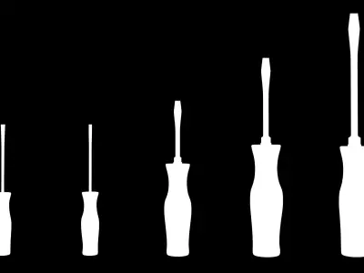 5 pc Flat Tip Instinct Soft Grip Red Screwdriver Set SGDS50BR Low-poly 3D model