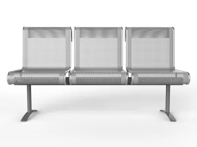 Waiting Room Chair 3 Seats 3D model