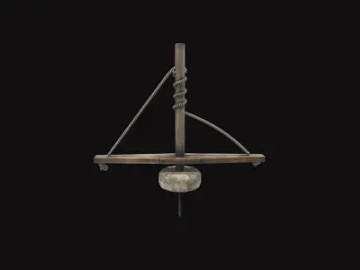 Medieval Bow Drill Low-poly 3D model