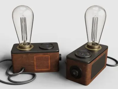 Radio Lamp Low-poly 3D model