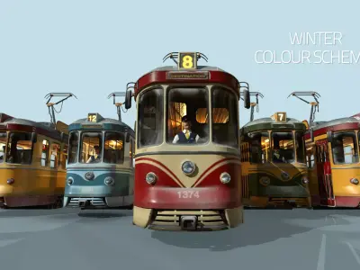 Tram Retro 3D model