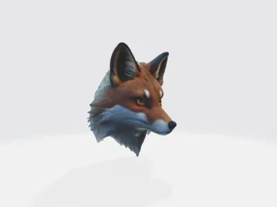 fox with large pointed ears 3D model