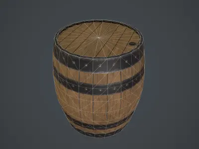 Barrel wooden Free low-poly 3D model purchase