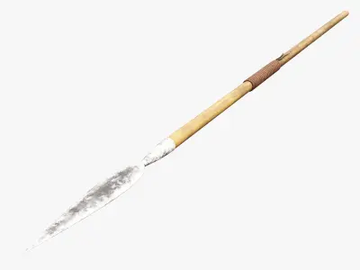 Medieval Spear Low-poly 3D model 5