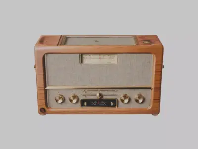 Vintage Radio Low-poly 3D model